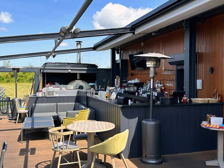 Outdoor decking area at the bar & restaurant.